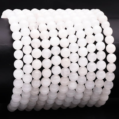 Bracelet jade blanc de Chine A (boules 5 - 6mm) - La Boite à Cailloux