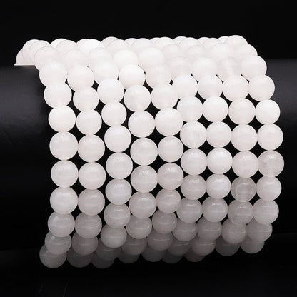 Bracelet jade blanc de Chine A (boules 7 - 8mm) - La Boite à Cailloux