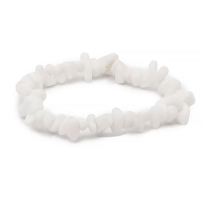 Bracelet jade blanc de Chine A (perles baroques) - La Boite à Cailloux
