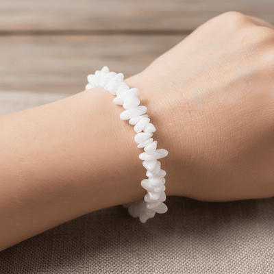 Chinese white jade bracelet A (baroque pearls)