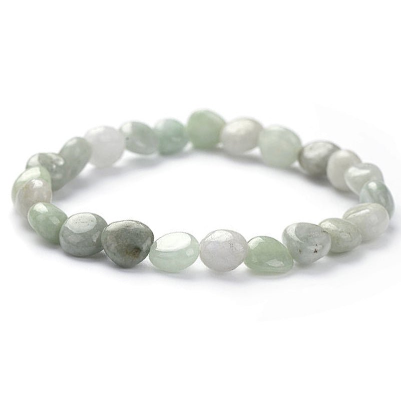 Bracelet jade de Birmanie A (grains 5 - 7mm) - La Boite à Cailloux