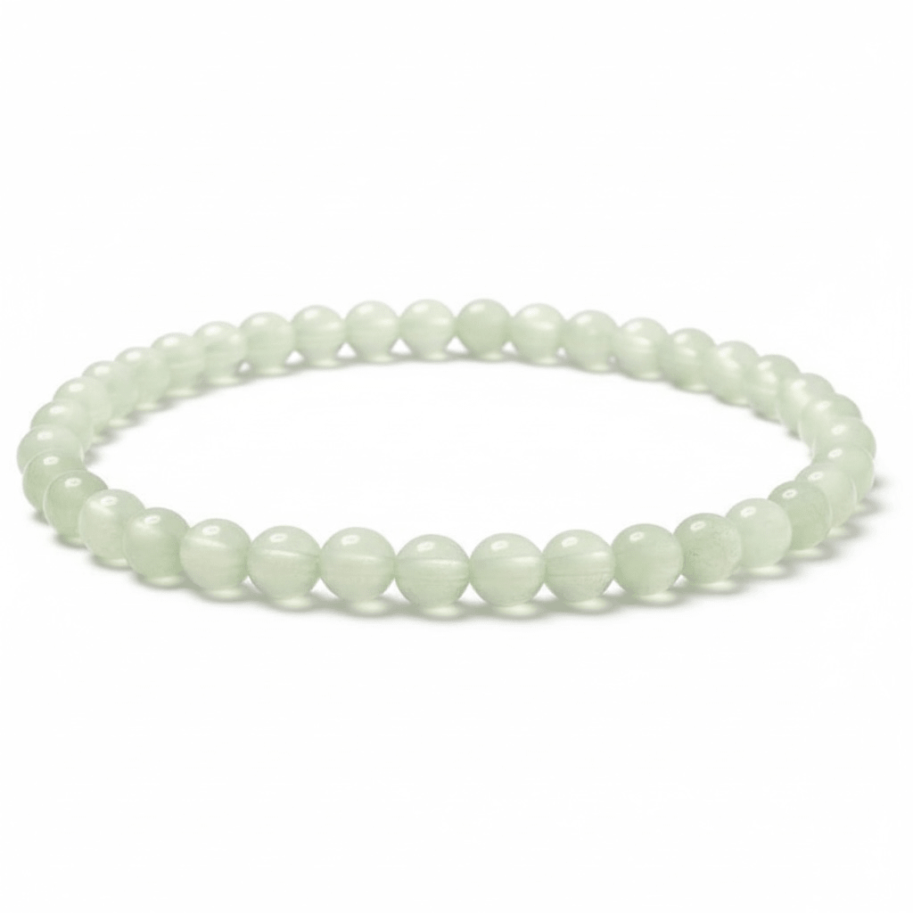 Bracelet jade de Chine A (boules 3 - 4mm) - La Boite à Cailloux