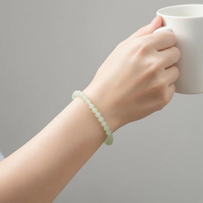 Bracelet jade de Chine A (boules 5-6mm) - La Boite à Cailloux