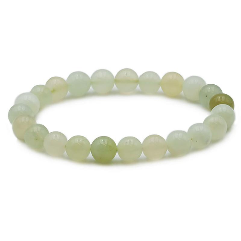 Bracelet jade de Chine A (boules 7 - 8mm) - La Boite à Cailloux