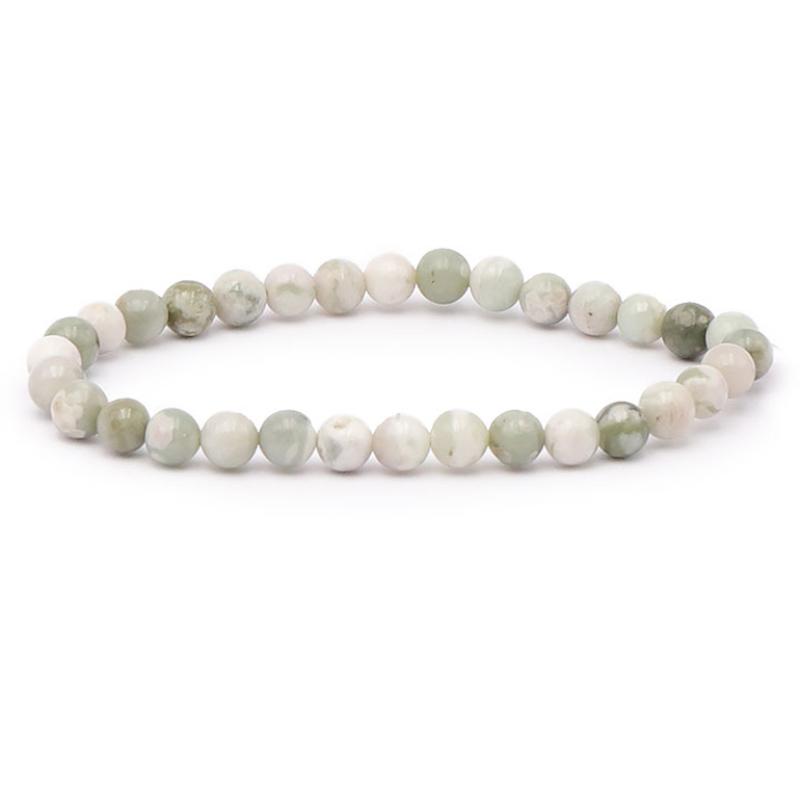 Bracelet jade de Hetian Chine A (boules 5 - 6mm) - La Boite à Cailloux