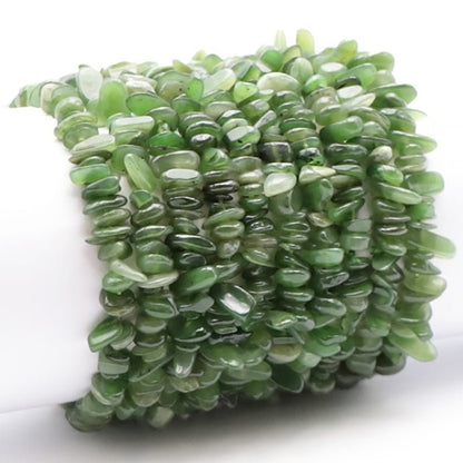 Bracelet jade néphrite Canada AA (perles baroques) - La Boite à Cailloux