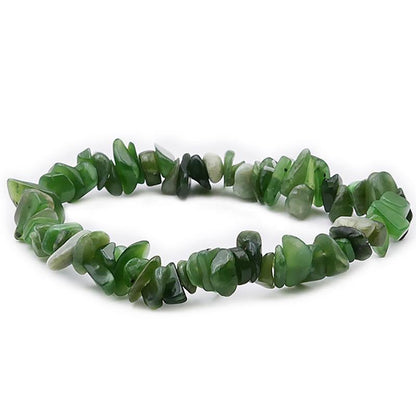 Bracelet jade néphrite Canada AA (perles baroques) - La Boite à Cailloux