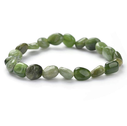 Bracelet jade néphrite Canada (grains 5 - 7mm) - La Boite à Cailloux