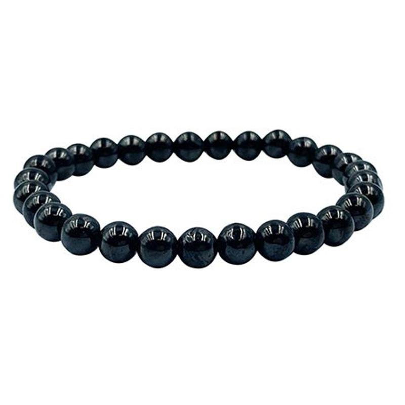 Bracelet jais Mongolie A (boules 5 - 6mm) - La Boite à Cailloux