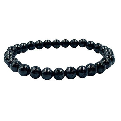 Bracelet jais Mongolie A (boules 5 - 6mm) - La Boite à Cailloux