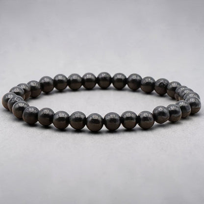 Bracelet jais Mongolie A (boules 5-6mm) - La Boite à Cailloux