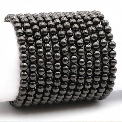 Bracelet jais Mongolie A (boules 5 - 6mm) - La Boite à Cailloux