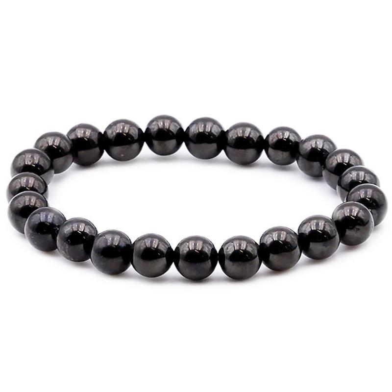 Bracelet jais Mongolie A (boules 7 - 8mm) - La Boite à Cailloux