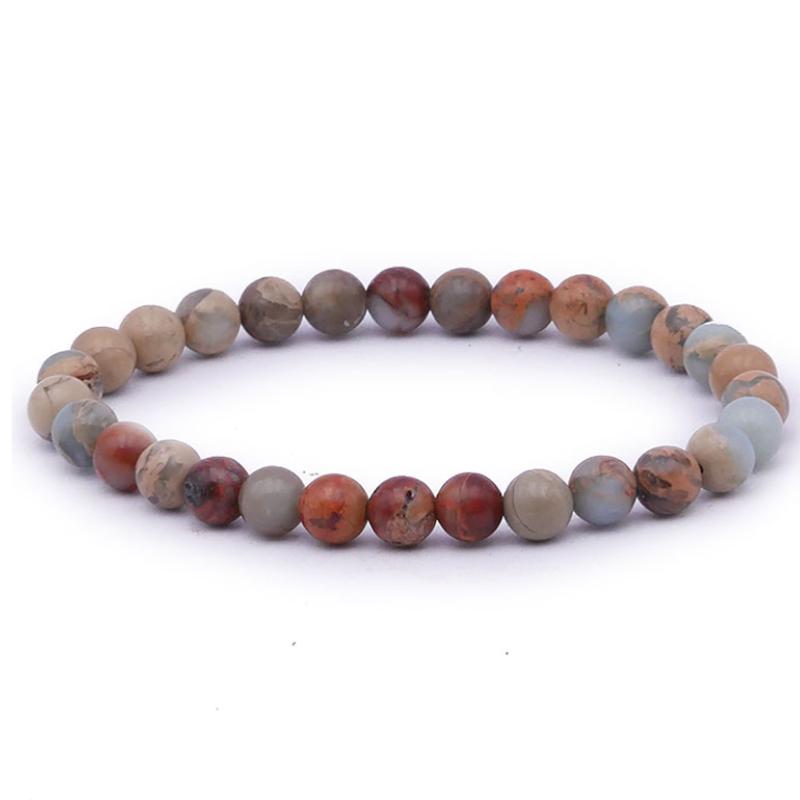 Bracelet jaspe bleu Afrique du Sud A (boules 5 - 6mm) - La Boite à Cailloux