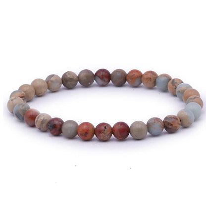 Bracelet jaspe bleu Afrique du Sud A (boules 5 - 6mm) - La Boite à Cailloux
