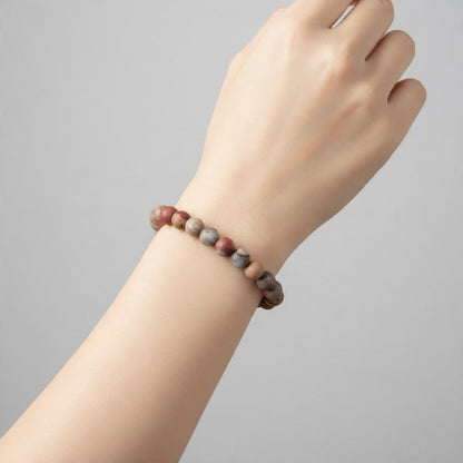 Bracelet jaspe bleu Afrique du Sud A (boules 7-8mm) - La Boite à Cailloux