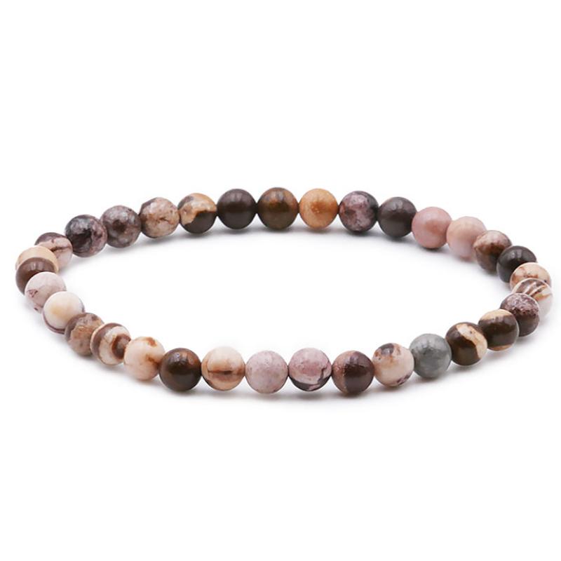 Bracelet jaspe brun Afrique du Sud A (boules 5 - 6mm) - La Boite à Cailloux