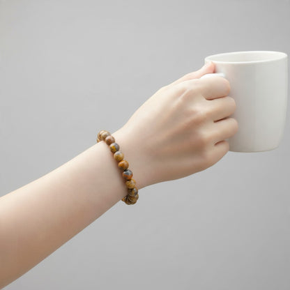 Bracelet jaspe Bumble Bee Indonésie A+ (boules 10mm)