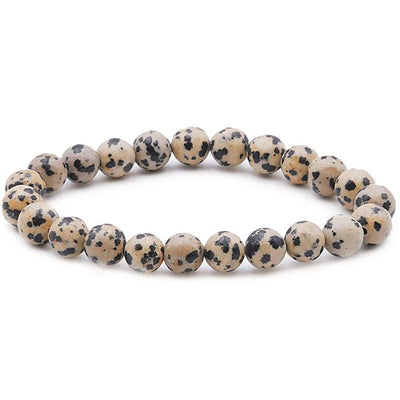 Bracelet jaspe dalmatien A (boules 7-8mm)