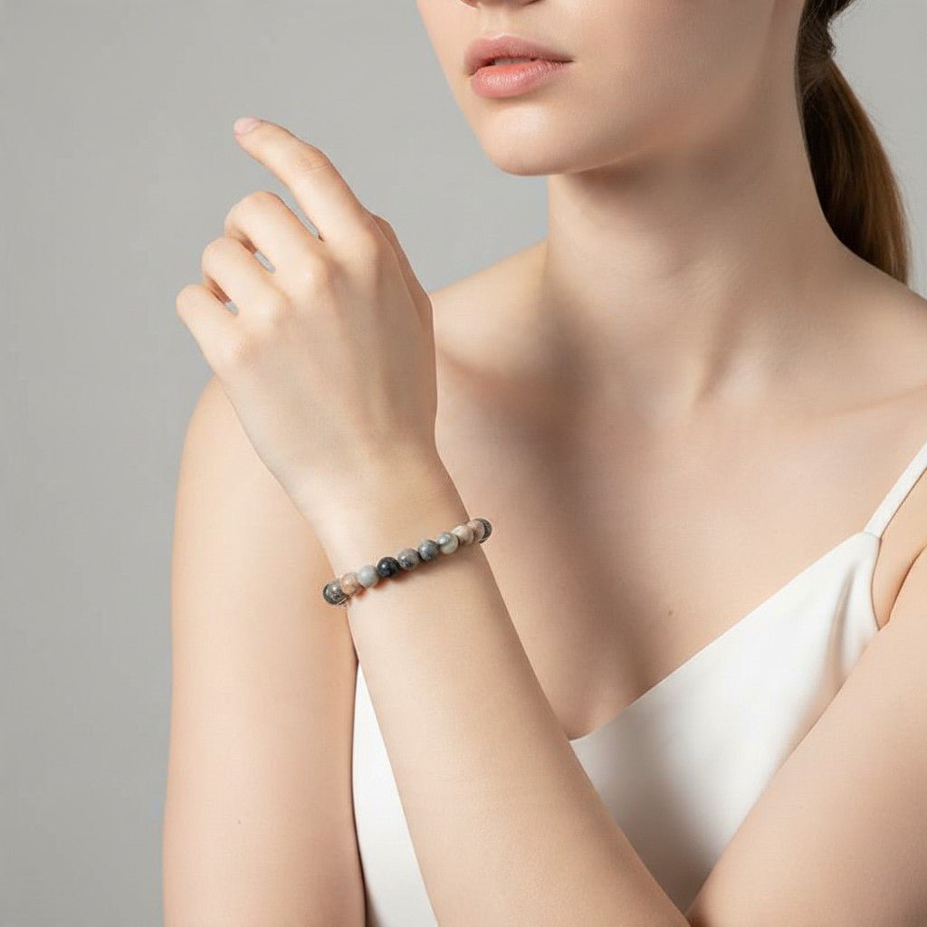 Bracelet jaspe feuille d&