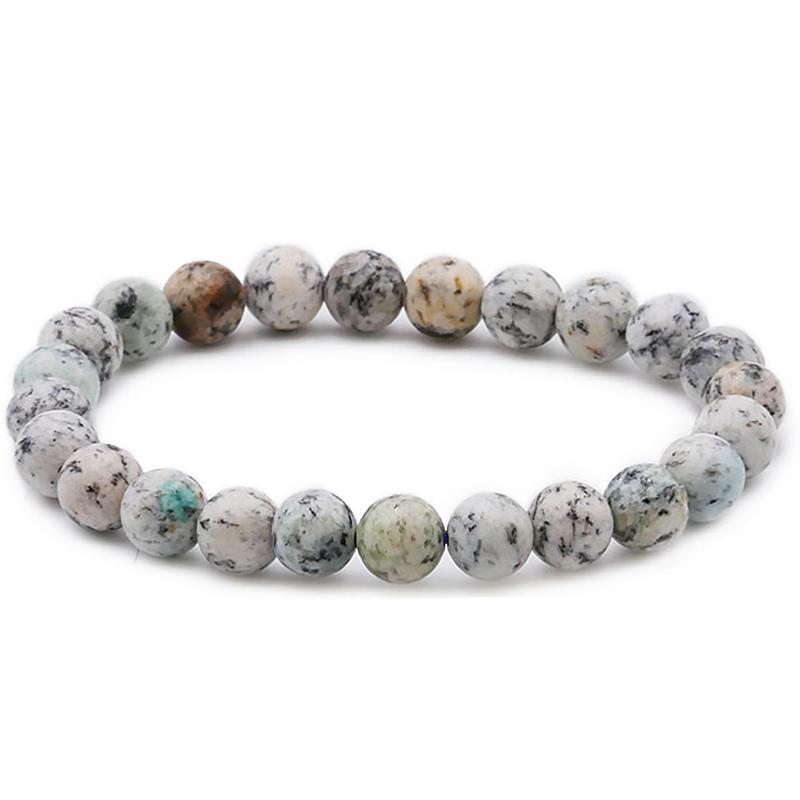 Bracelet jaspe K2 Himalaya A (boules 7 - 8mm) - La Boite à Cailloux