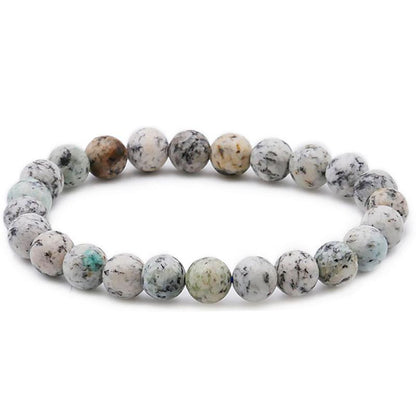 Bracelet jaspe K2 Himalaya A (boules 7 - 8mm) - La Boite à Cailloux
