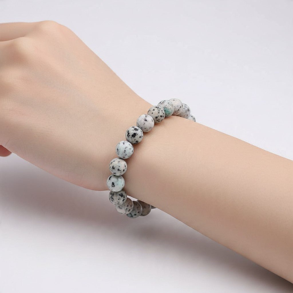 Bracelet jaspe K2 Himalaya A (boules 7-8mm) - La Boite à Cailloux