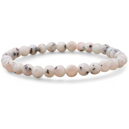 Bracelet jaspe kiwi Chine A (boules 5 - 6mm) - La Boite à Cailloux
