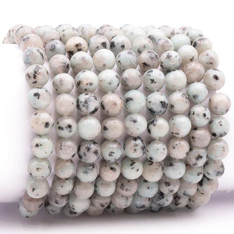Bracelet jaspe kiwi Chine A (boules 7 - 8mm) - La Boite à Cailloux