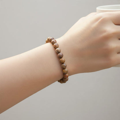 Bracelet jaspe léopard Brésil A+ (boules 7-8mm) - La Boite à Cailloux