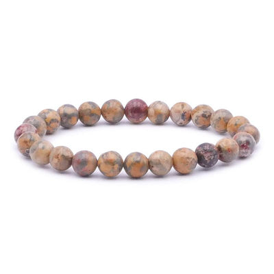 Brazil A+ leopard jasper bracelet (7-8mm balls)