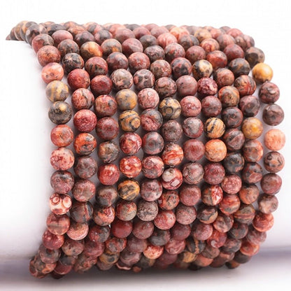 Bracelet jaspe léopard Brésil AB (boules 5 - 6mm) - La Boite à Cailloux