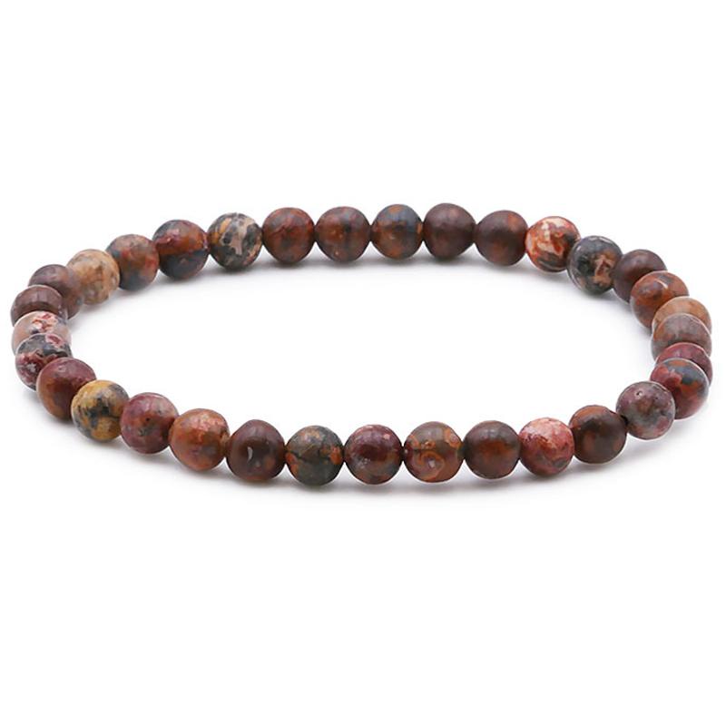 Bracelet jaspe léopard Brésil AB (boules 5 - 6mm) - La Boite à Cailloux