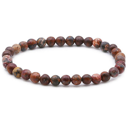 Bracelet jaspe léopard Brésil AB (boules 5 - 6mm) - La Boite à Cailloux