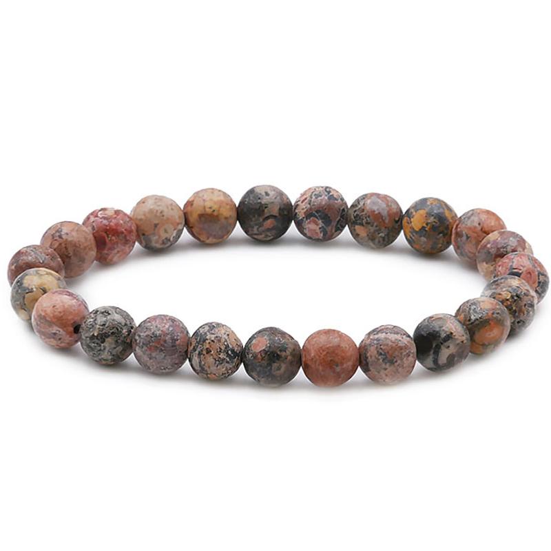 Bracelet jaspe léopard Brésil AB (boules 7 - 8mm) - La Boite à Cailloux