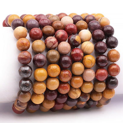 Bracelet jaspe mokaite Australie A (boules 10mm) - La Boite à Cailloux