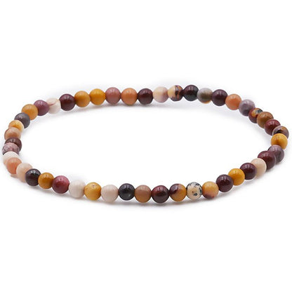 Bracelet jaspe mokaite Australie A (boules 3 - 4mm) - La Boite à Cailloux