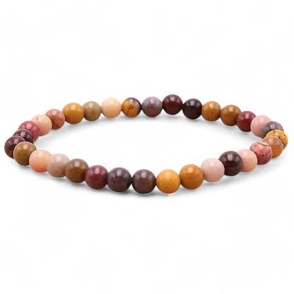 Bracelet jaspe mokaite Australie A (boules 5 - 6mm) - La Boite à Cailloux