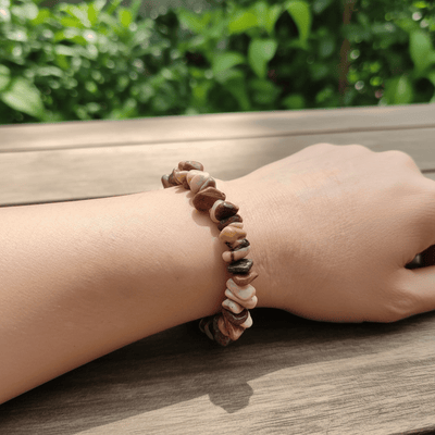 Bracelet jaspe mokaite Australie A (perles baroques)