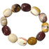 Bracelet jaspe mokaite Australie A (pierres roulées 18 - 22mm) - La Boite à Cailloux