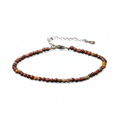 Bracelet jaspe mokaite perles facettées argent 925