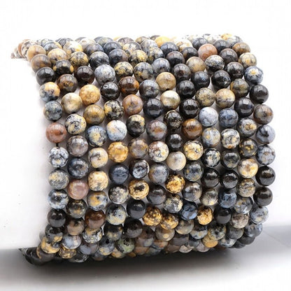Bracelet jaspe océan bleu Etats - Unis A+ (boules 5 - 6mm) - La Boite à Cailloux