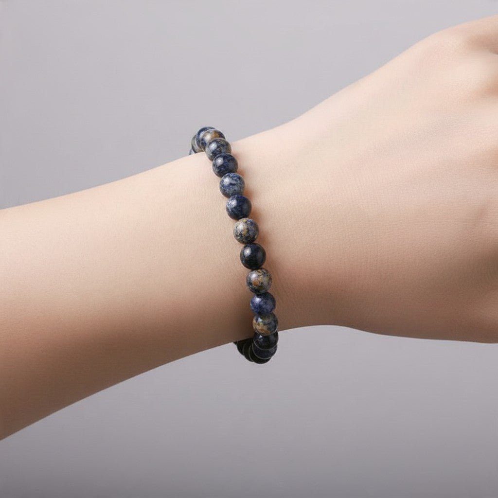 Bracelet jaspe océan bleu Etats-Unis A+ (boules 5-6mm) - La Boite à Cailloux