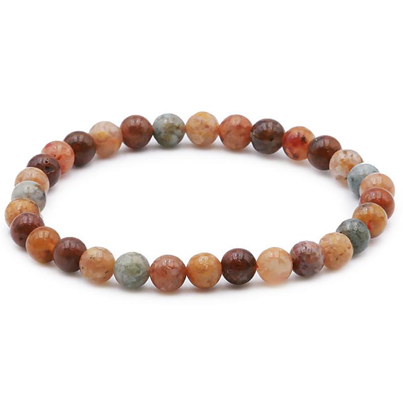 Bracelet jaspe océan Etats - Unis A+ (boules 5 - 6mm) - La Boite à Cailloux