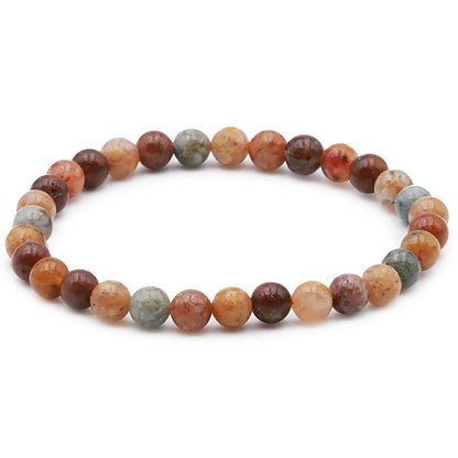 Bracelet jaspe océan Etats - Unis A+ (boules 5 - 6mm) - La Boite à Cailloux