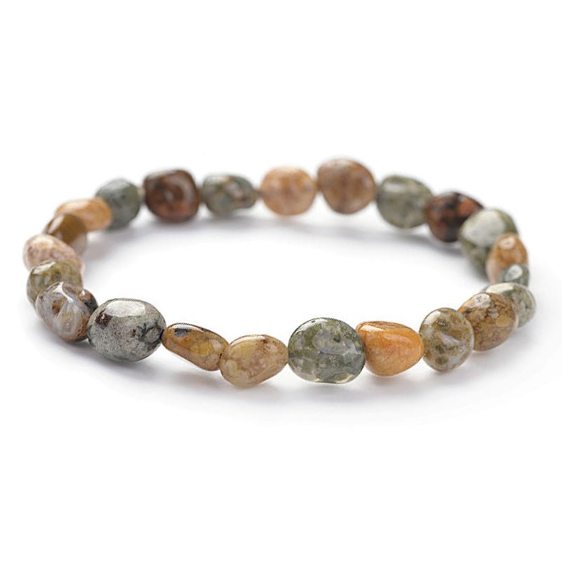 Bracelet jaspe océan Etats - Unis A (grains 5 - 7mm) - La Boite à Cailloux