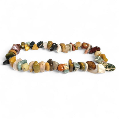 Bracelet jaspe océan Etats - Unis A (perles baroques) - La Boite à Cailloux