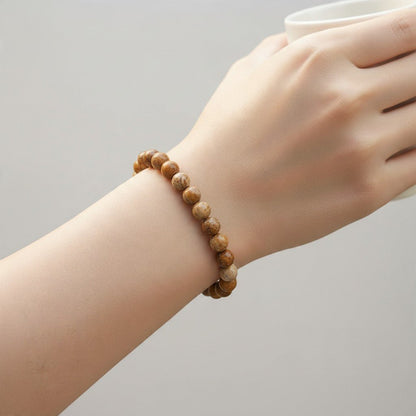 Bracelet jaspe paysager Namibie A (boules 5-6mm) - La Boite à Cailloux