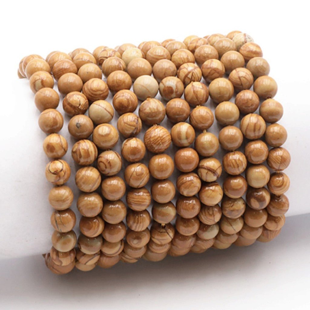 Bracelet jaspe paysager Namibie A (boules 7-8mm) - La Boite à Cailloux