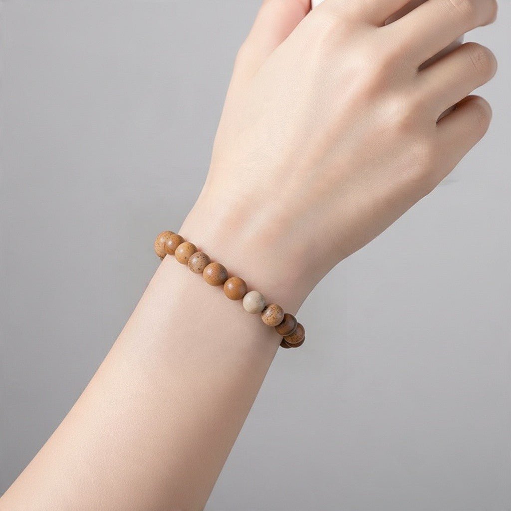 Bracelet jaspe paysager Namibie A (boules 7-8mm) - La Boite à Cailloux